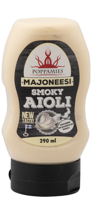Smoky Aioli majoneesi Poppamies Smoky Aioli majoneesi pullo
