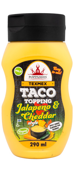 Poppamies Jalapeno Cheddar Taco topping maustekastike pullo